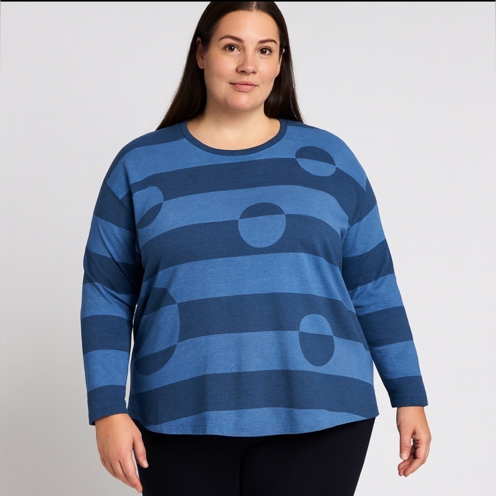 NWT Isolde Roth Women’s Blue Sweater Pullover Size 18/20 US Lagenlook Nautical